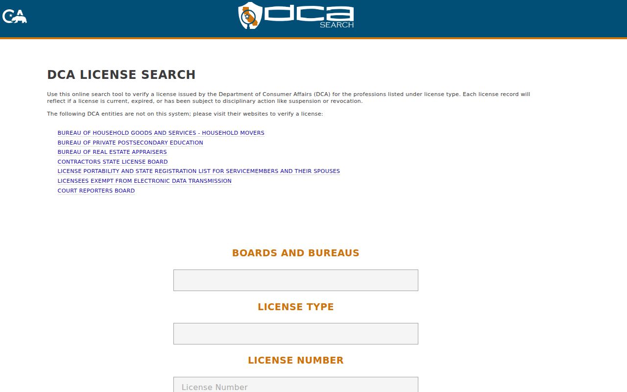 San Jacinto people search through California professional license records