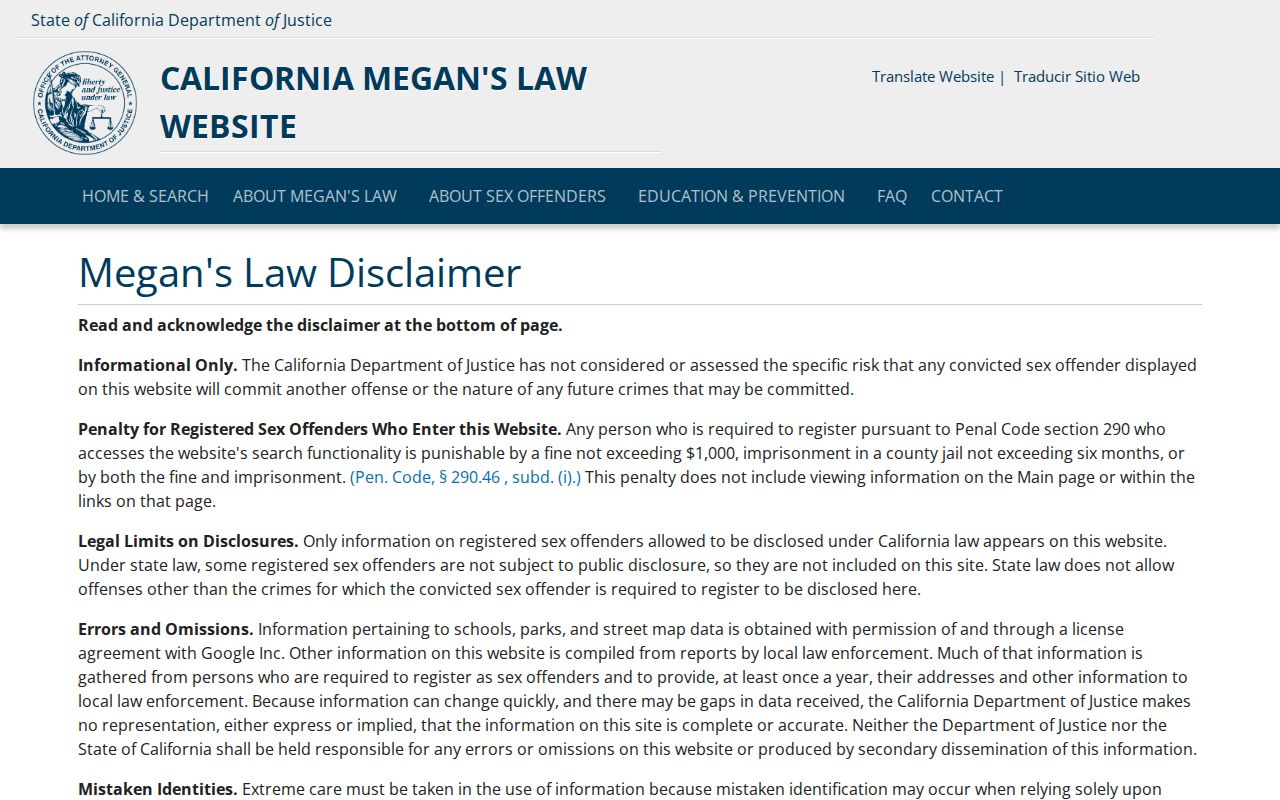 San Jacinto people directories California DOJ registry search