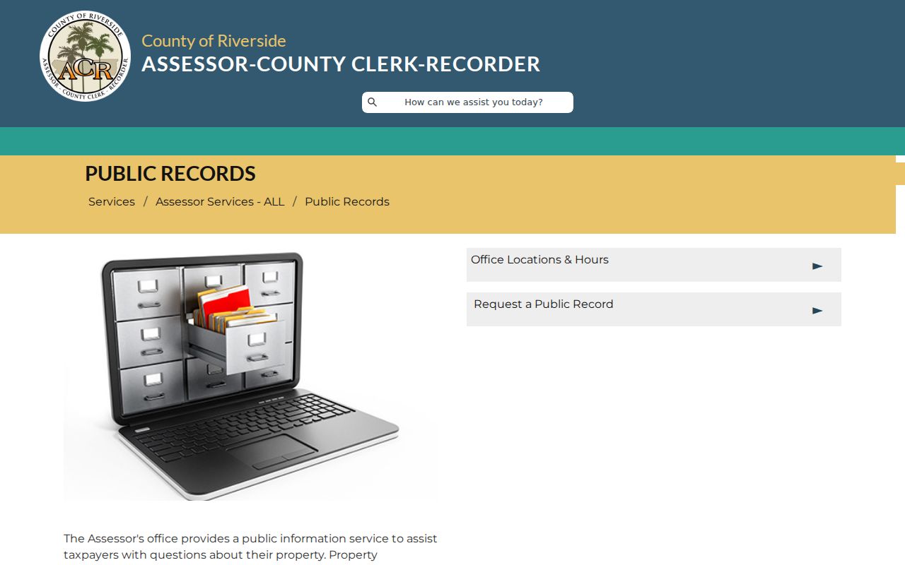 San Jacinto public records access for Assessor ownership and parcel maps
