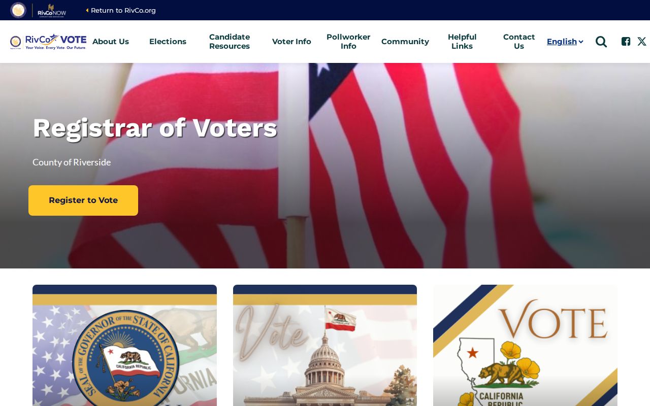 San Jacinto voter records services on the Riverside County Registrar of Voters website
